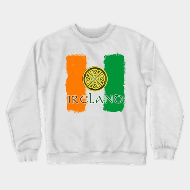 Retro Flag of Ireland Irish Crewneck Sweatshirt by dreadtwank